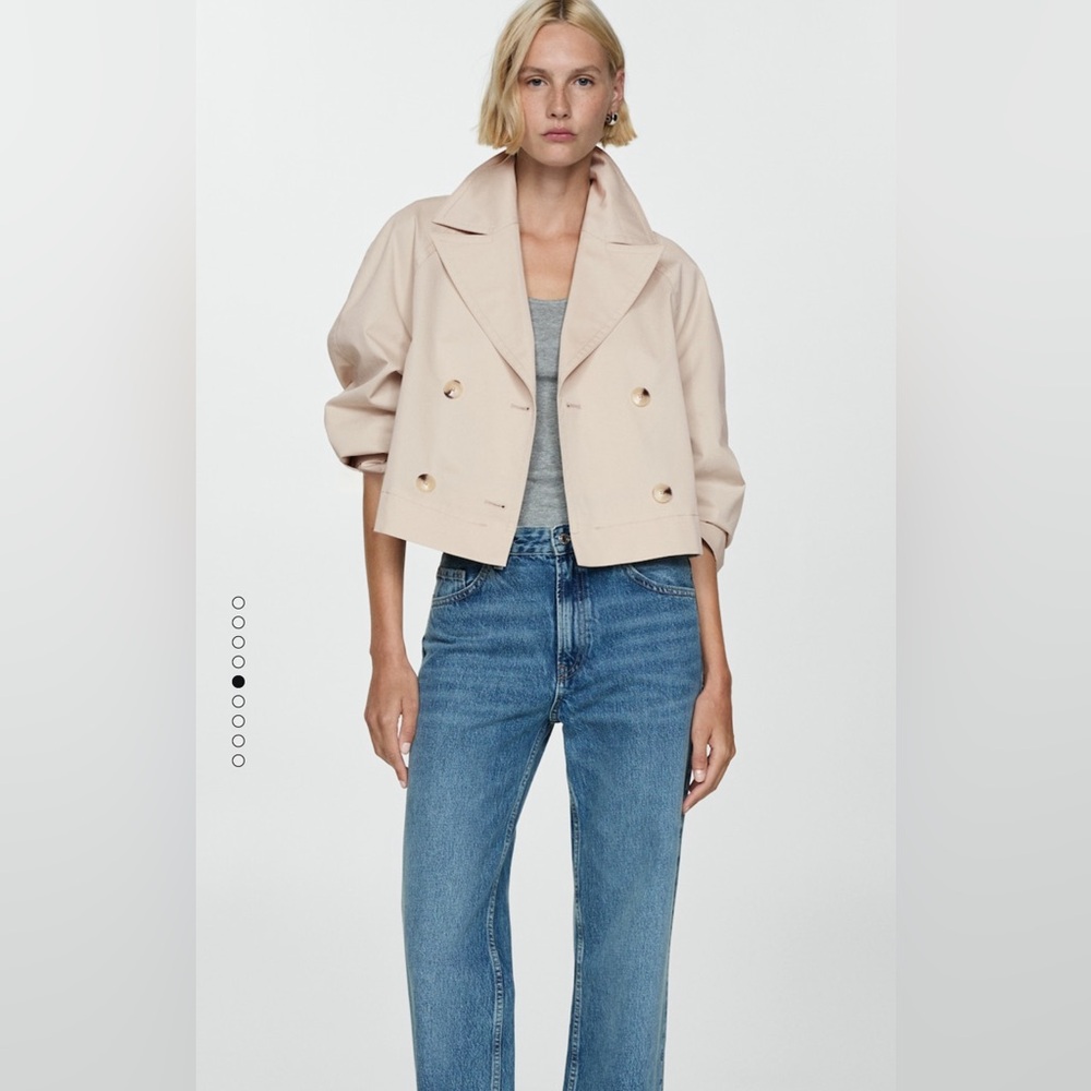 MANGO cropped trench coat
